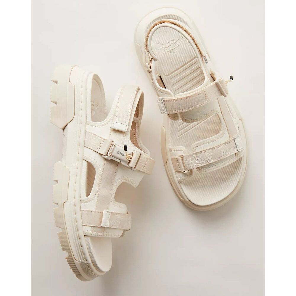 DR. MARTENS FORSTER AJAX LEATHER WEDDING SANDALS EGRET Size Women’s 7 / Men’s 6